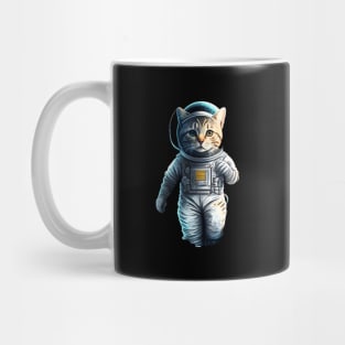 cute cat in the space with astronaut costume Mug